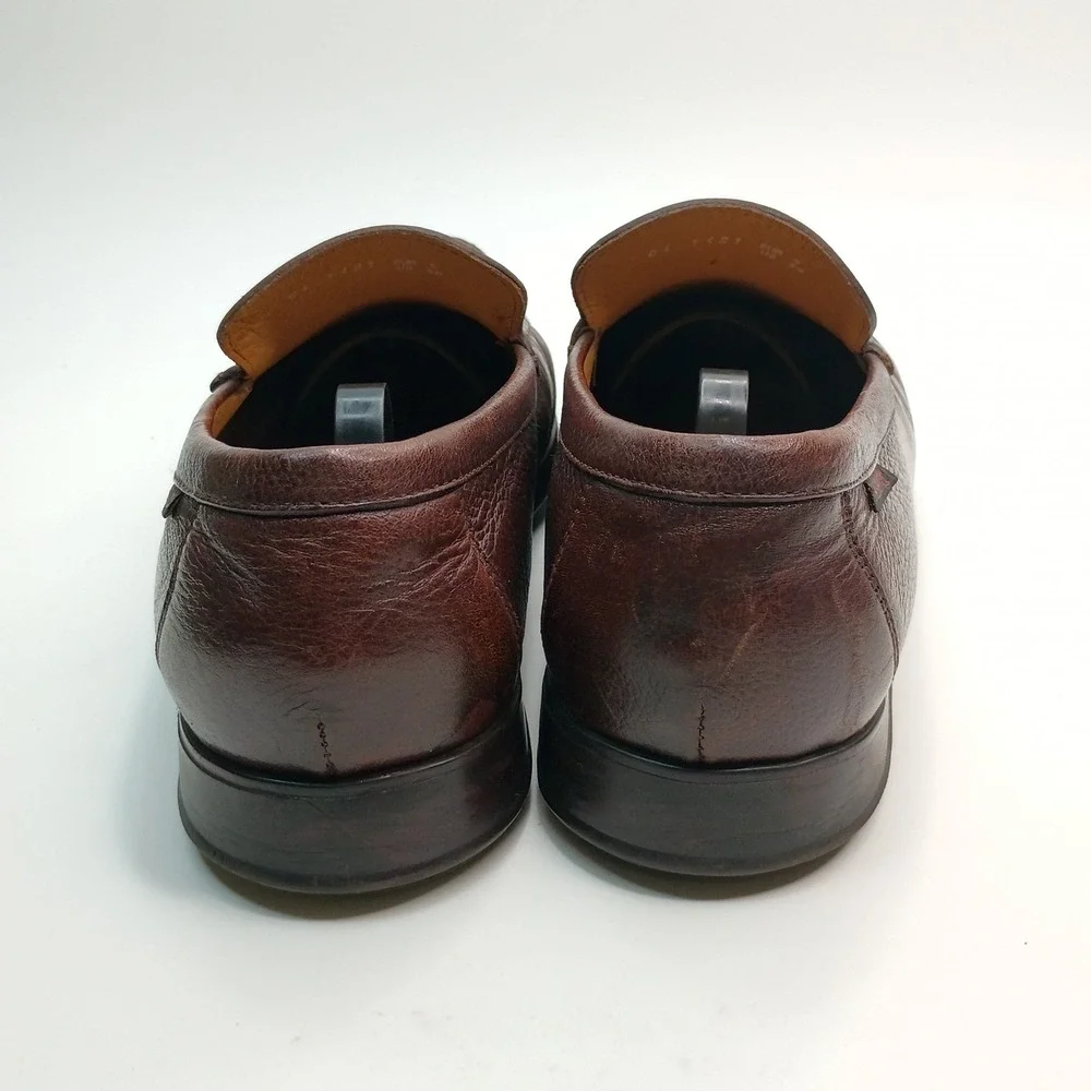 Mephisto Loafers Slip On Men Size 9.5 Brown Pebbled Leather Moc Toe Shoes
